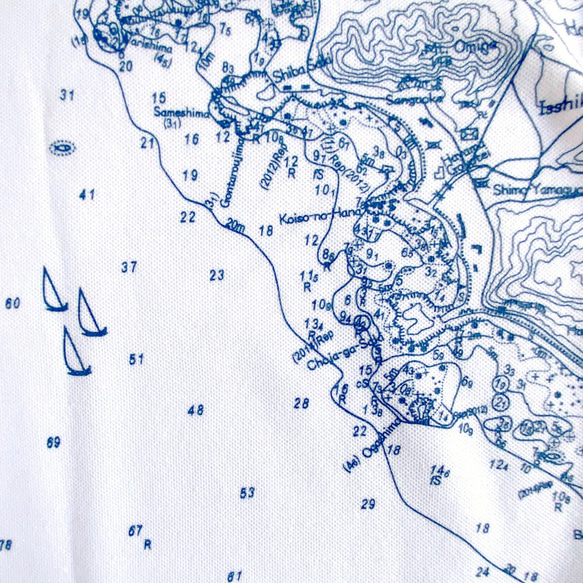 江ノ島・逗子・葉山・長者ヶ崎（湘南）海図海図半袖ポロシャツ(S~XL) 9枚目の画像
