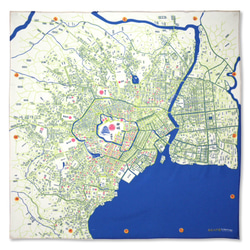 江戸古地図インテリア風呂敷 1枚目の画像