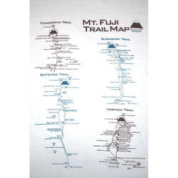 富士山步道地圖（山路）T卹白色（S到XXL） 第3張的照片