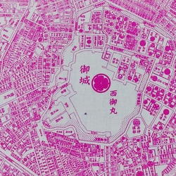 江戶老地圖班納達白（粉紅色打印） 第4張的照片