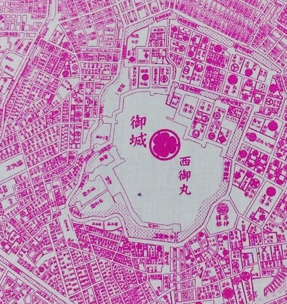 江戶老地圖班納達白（粉紅色打印） 第4張的照片