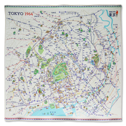 1964年（昭和39年）東京地図柄 風呂敷 タペストリー・壁掛け totemap
