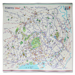 1964（昭和 39）東京地圖圖案風呂敷 第1張的照片
