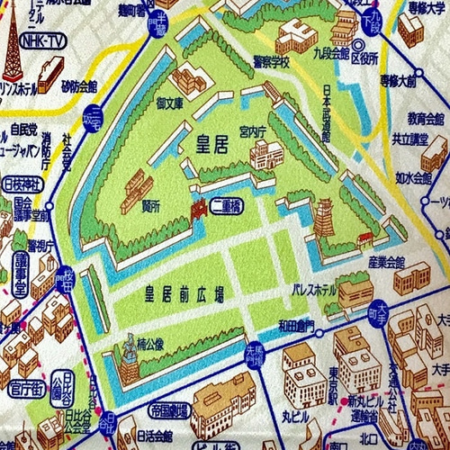 1964年（昭和39年）東京地図柄 風呂敷 タペストリー・壁掛け totemap