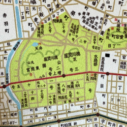 1905年（明治38年）東京地図柄　風呂敷 3枚目の画像