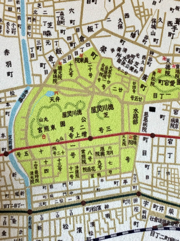 1905 (明治 38) 東京地圖圖案包袱皮 第3張的照片