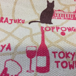 18oz 帆布托特包 map L Tokyo walking cat 第4張的照片