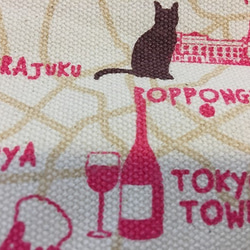 18oz 帆布托特包 map S Tokyo walking cat 第4張的照片