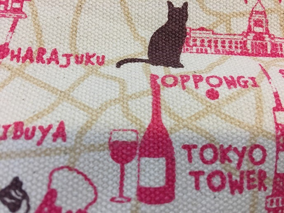 18oz 帆布托特包 map S Tokyo walking cat 第4張的照片