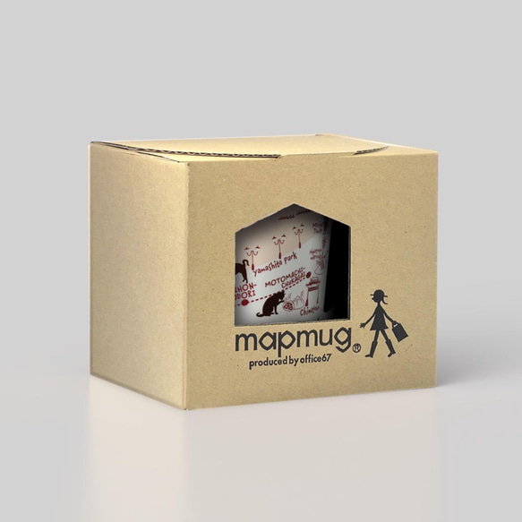 窓付BOX T型mapmug マップマグ　横浜お散歩猫ちゃん 5枚目の画像