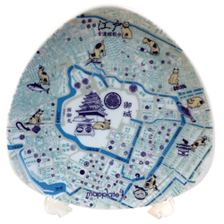 江戸食通猫　皿立て付きマッププレート 1枚目の画像