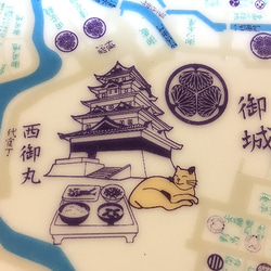 江戸食通猫　皿立て付きマッププレート 5枚目の画像