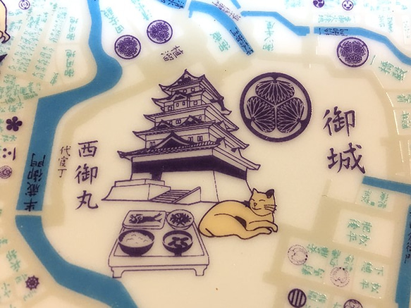 江戶美食貓地圖盤附碗碟架 第5張的照片
