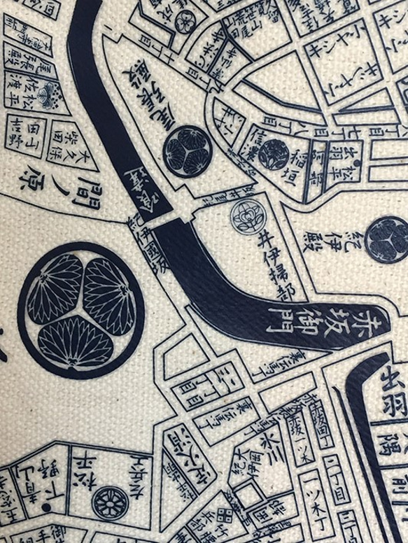 江戶東京托特圖（一面是現在的地圖圖案，另一面是幕末舊地圖圖案）未漂白 第5張的照片