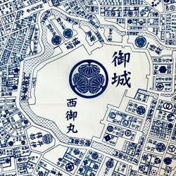 江戸古地図バンダナ（ランチクロス）NEW　白 3枚目の画像