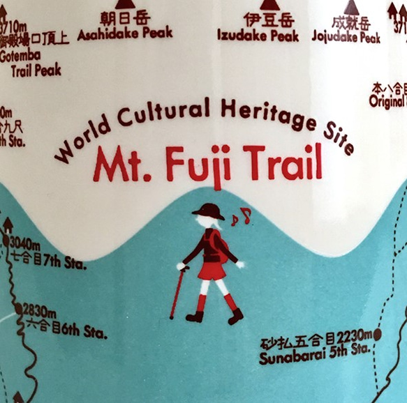 富士山步道遊艇地圖杯 (綠色) 第3張的照片