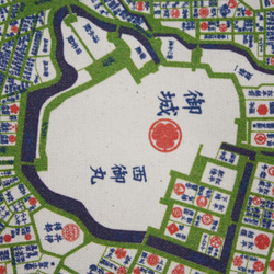 父の日に！【特別価格】　江戸古地図トートマップ　ショルダートート　11号帆布アズキ 3枚目の画像