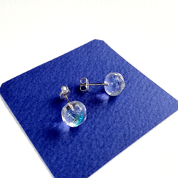 とろける硝子ピアス オーロラ　ibitu ice stud pierce 2枚目の画像