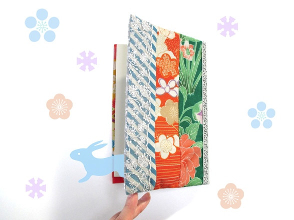 アンティーク着物ブックカバー紙ふうせん