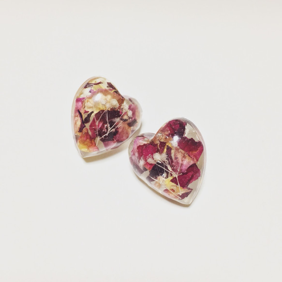 【送料無料キャンペーン】herb jewelry＊rose pink ピアス/イヤリング 4枚目の画像