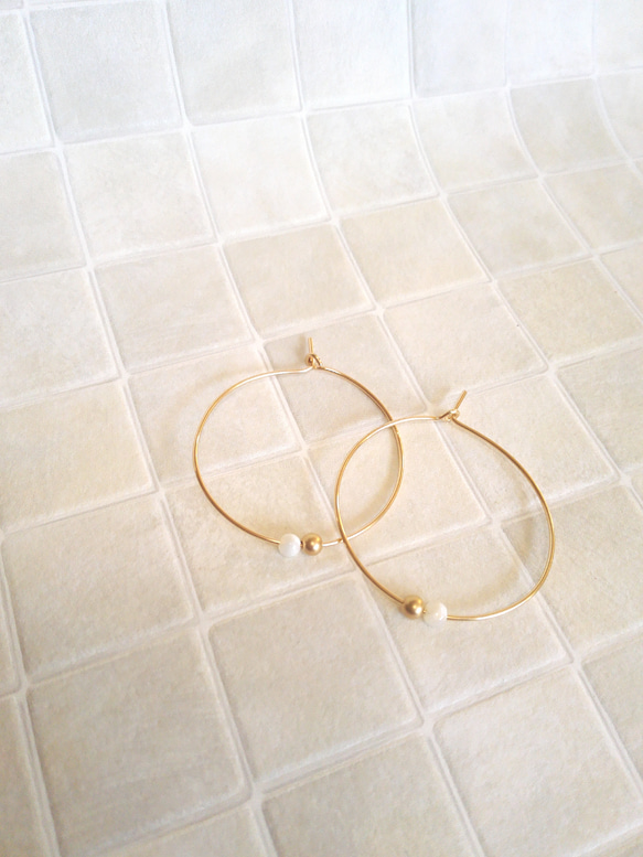 14kgf【jewelry series】hoop×beads 1枚目の画像