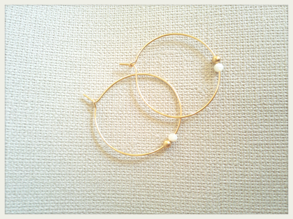 14kgf【jewelry series】hoop×beads 3枚目の画像