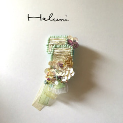 [Haluni] 春の風 刺繍ブローチ 3枚目の画像