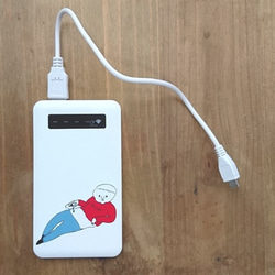 〈送料無料〉モバイルバッテリー【パンとはな リース青】 3枚目の画像