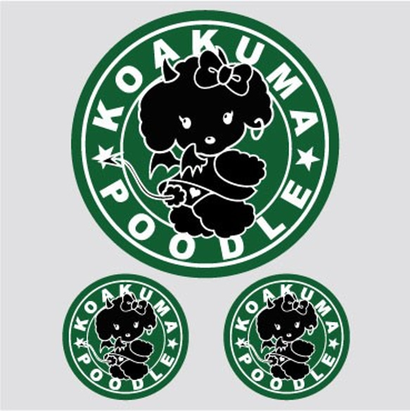 KOAKUMA　POODLE(スタバ風）黒 1枚目の画像