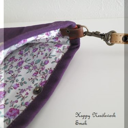色つなぎ帆布のﾎﾟｼｪｯﾄ●紫 4枚目の画像