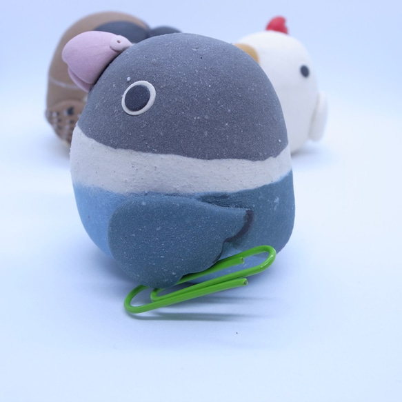 とりたま（大）【ブルーボタンインコ】　メモスタンド 4枚目の画像