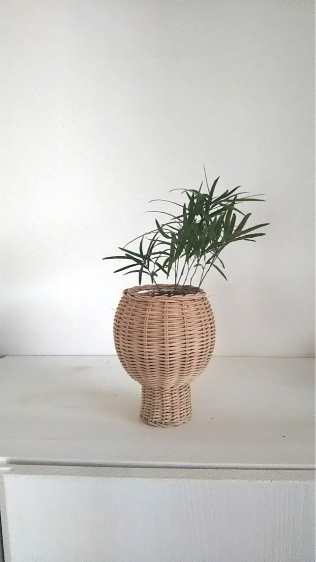 ラタン フラワーベース 脚付 rattan flower vase stand 一輪挿し