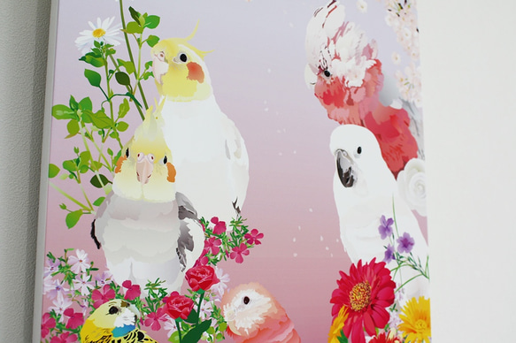 パネル作品【小】「花イロ羽」（A5・B5サイズ） 3枚目の画像
