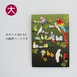 パネル作品【大】「百鳥図」（B4・A3サイズ） 写真・グラフィック とり