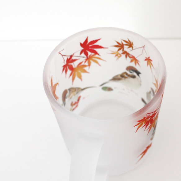 ガラス製マグカップ「秋すずめ」 6枚目の画像