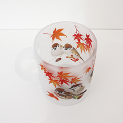 ガラス製マグカップ「秋すずめ」 7枚目の画像