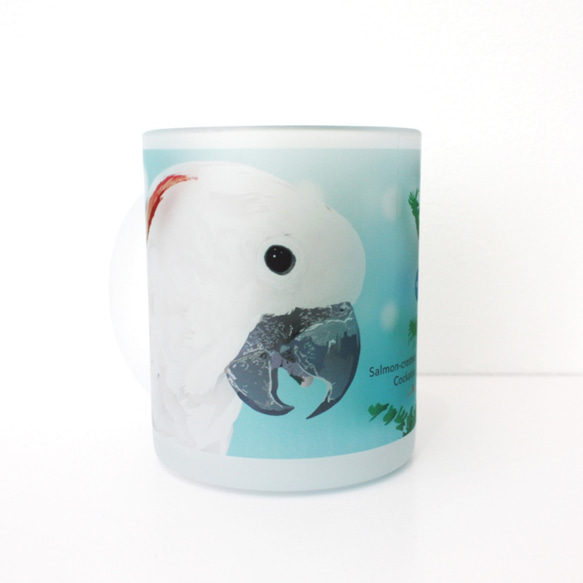 ガラス製マグカップ「White Decoration(オオバタン)」 1枚目の画像