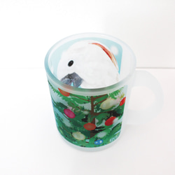 ガラス製マグカップ「White Decoration(オオバタン)」 5枚目の画像