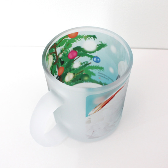 ガラス製マグカップ「White Decoration(オオバタン)」 6枚目の画像