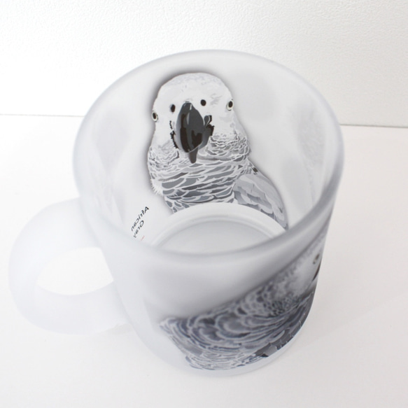ガラス製マグカップ「ヨウム」 5枚目の画像