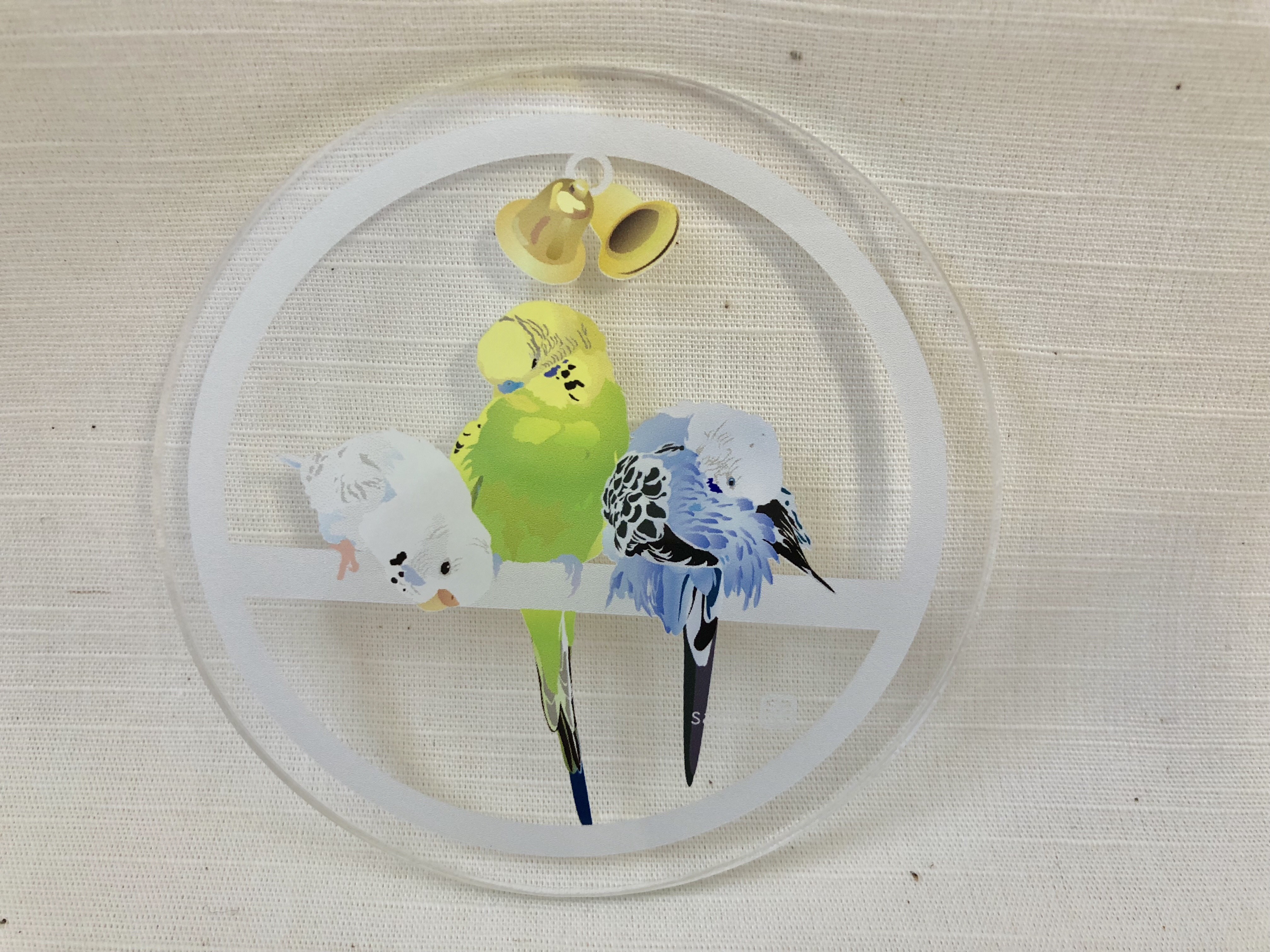 コースター　３枚セット　インコ　スイーツ　チェック コースター3枚セットインコスイーツチェック