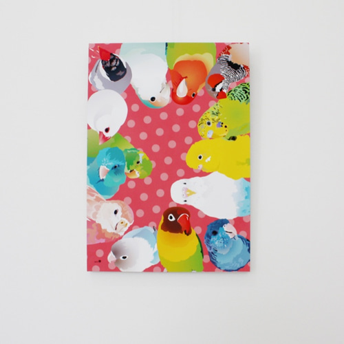 ことりページ パネル作品【小】「ことりたち」（A5・B5サイズ） 写真