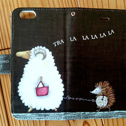 粉筆藝術羊，刺猬iPhone手帳式案件iPhone6​​ / 6S情況 第1張的照片