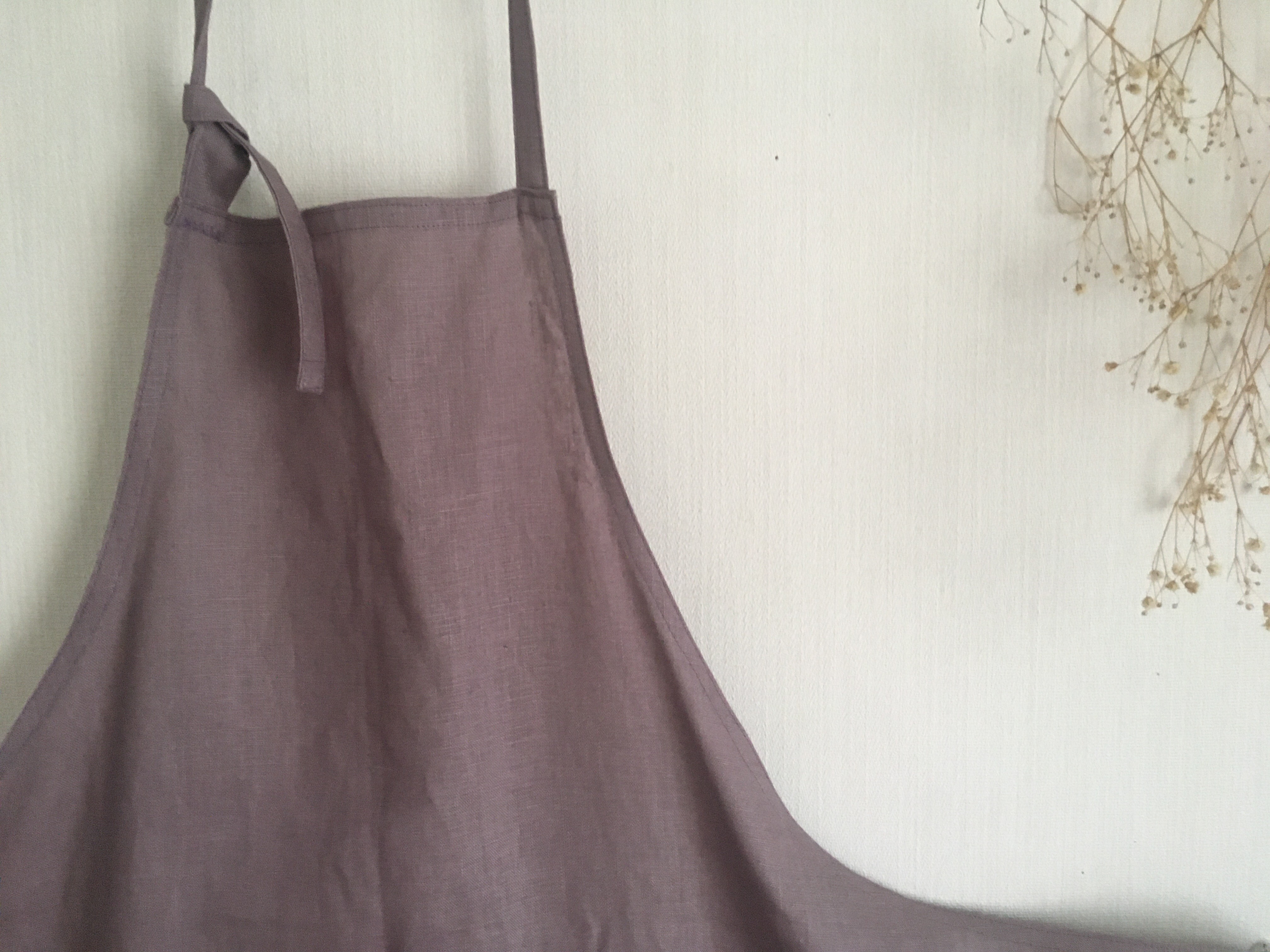 【 鳩 羽 色 】しなやか 国産リネン エプロン