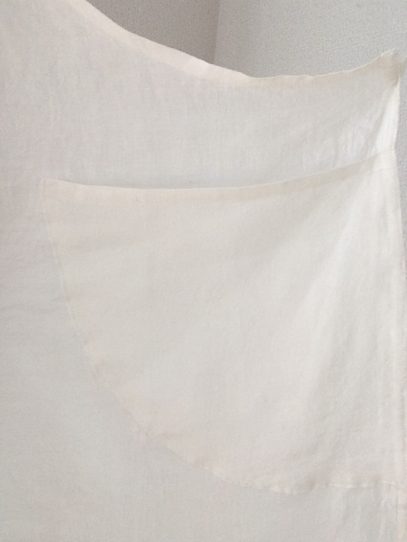 【 白 色  】吉美の衣 ＊ くったり やわらか＊ 岡山県産リネン エプロン 6枚目の画像