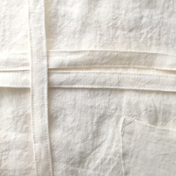 【 白 色  】吉美の衣 ＊ くったり やわらか＊ 岡山県産リネン エプロン 8枚目の画像