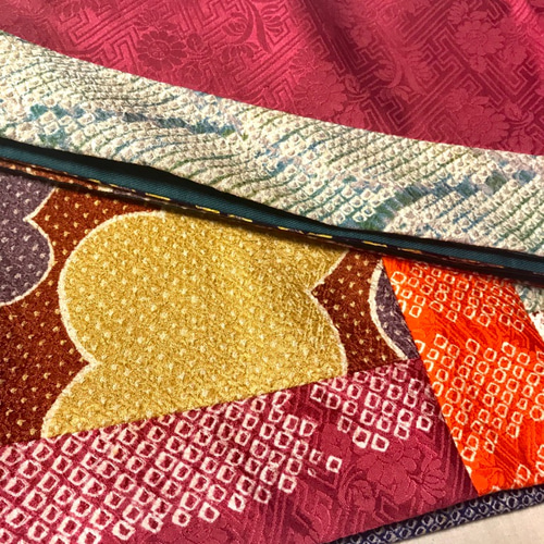 【新作】ハンドメイド　パッチワーク半幅帯 46 ハンドメイド パッチワーク半幅帯 G | Kohaku kimono