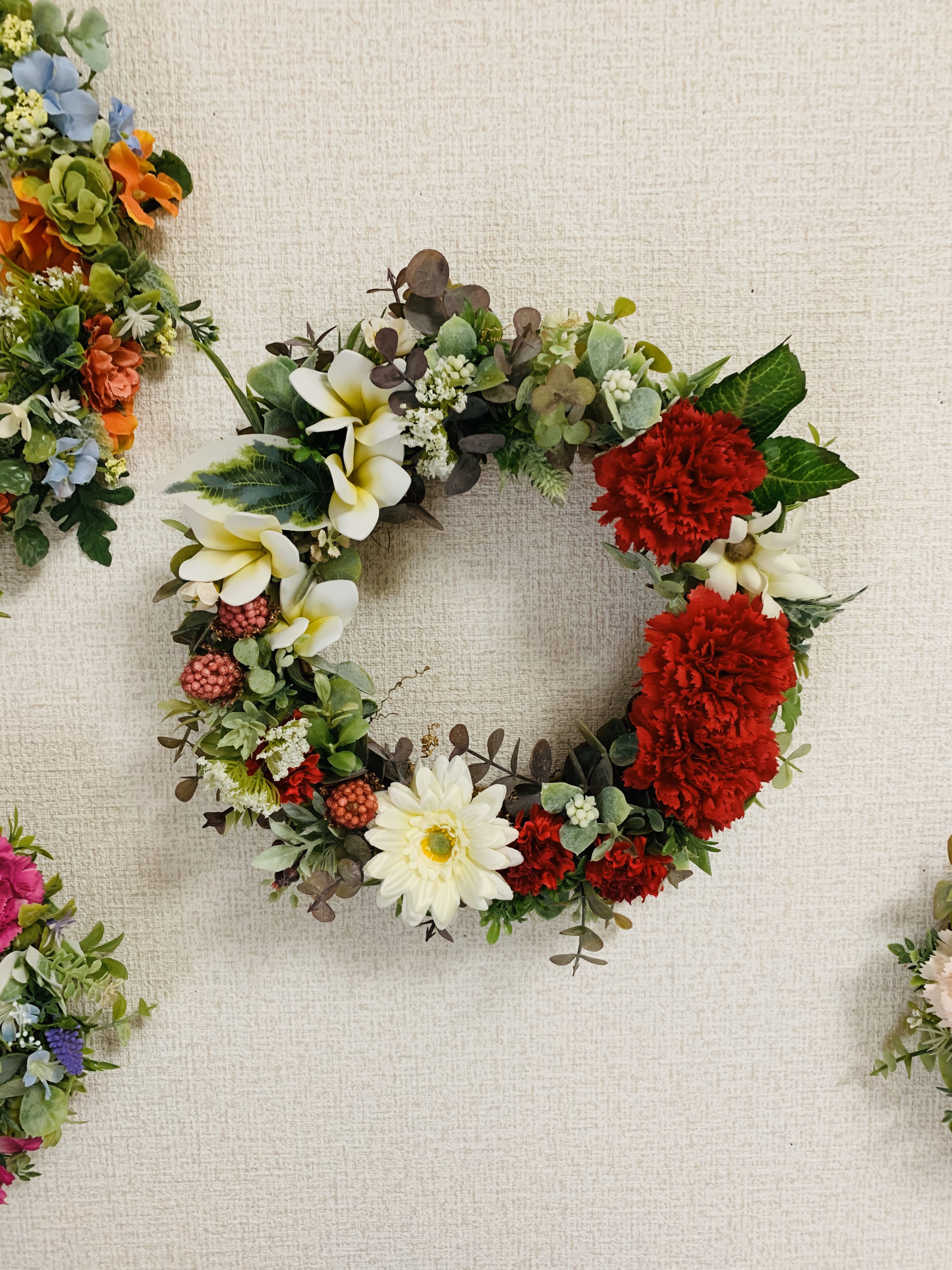 赤と白のリース リース Bouquet of peony 通販 9159952｜Creema