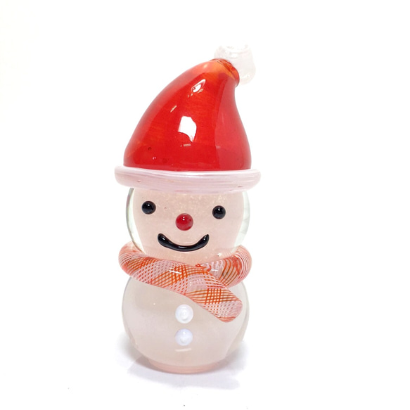 ガラス製スノーマン　イタリア製 ガラスのスノーマン サンタ クリスマスツリー プレバト出演中！ガラス