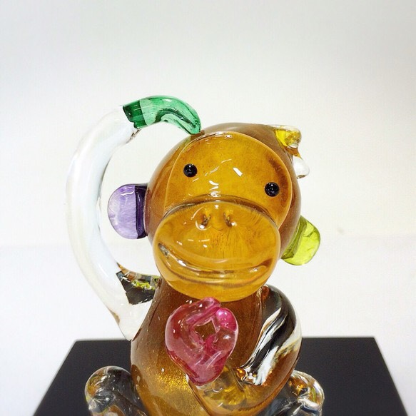 『受注制作』2016年干支 ちびっこお申さん パウダー&カラフル 黒塗り台付き